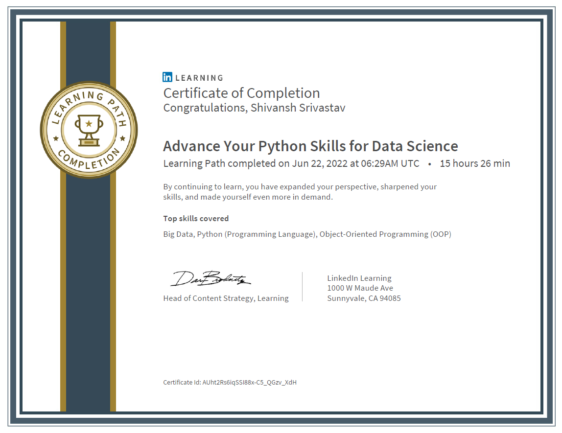 Data Science Certificate